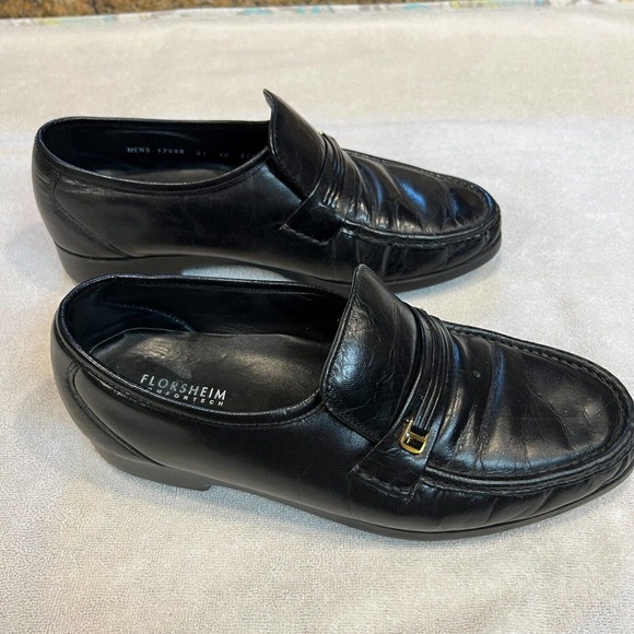 Florsheim Comfortech Mens 17088 10 EEE Black Slip On Shoe Gold Clasp main image 5